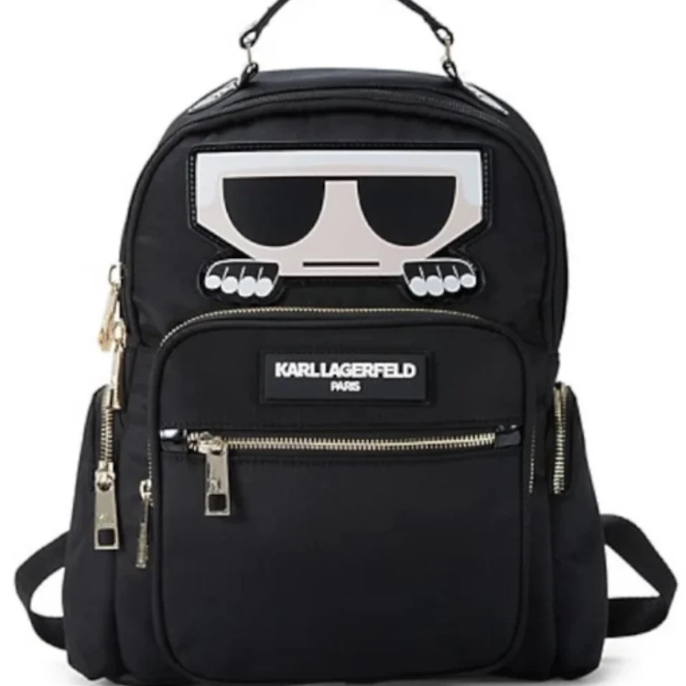Karl Lagerfeld Black Backpack with Iconic Design!